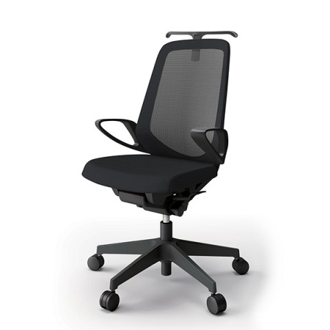 イトーキ オフィスチェア 完成日 組立不要 ノートチェア プレーンメッシュバック ハイバック ループ肘 ランバーサポートなし ハンガー付 ナイロン双輪キャスター KJ-176JVH-T1T1