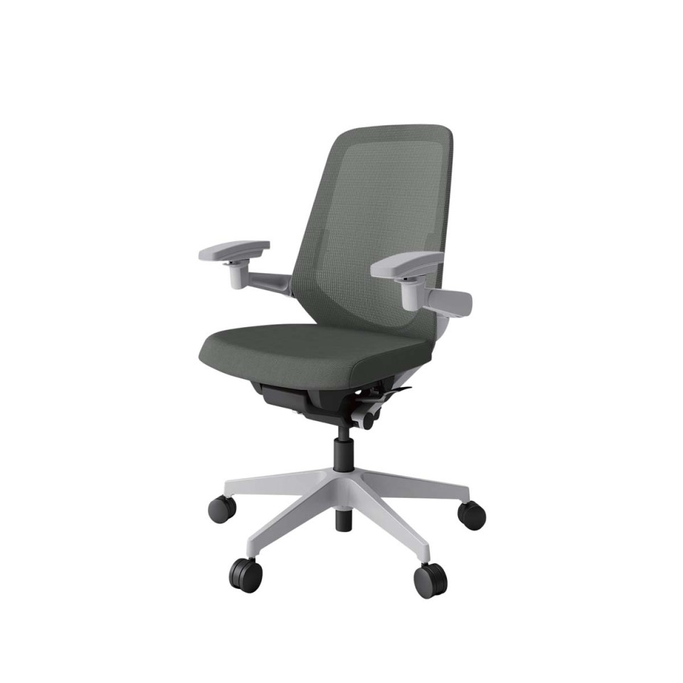 イトーキ オフィスチェア 完成日 組立不要 ノートチェア プレーンメッシュバック ハイバック アジャスタブル肘 ランバーサポート付 ハンガーなし ナイロン双輪キャスター KJ-157JV1GNC3