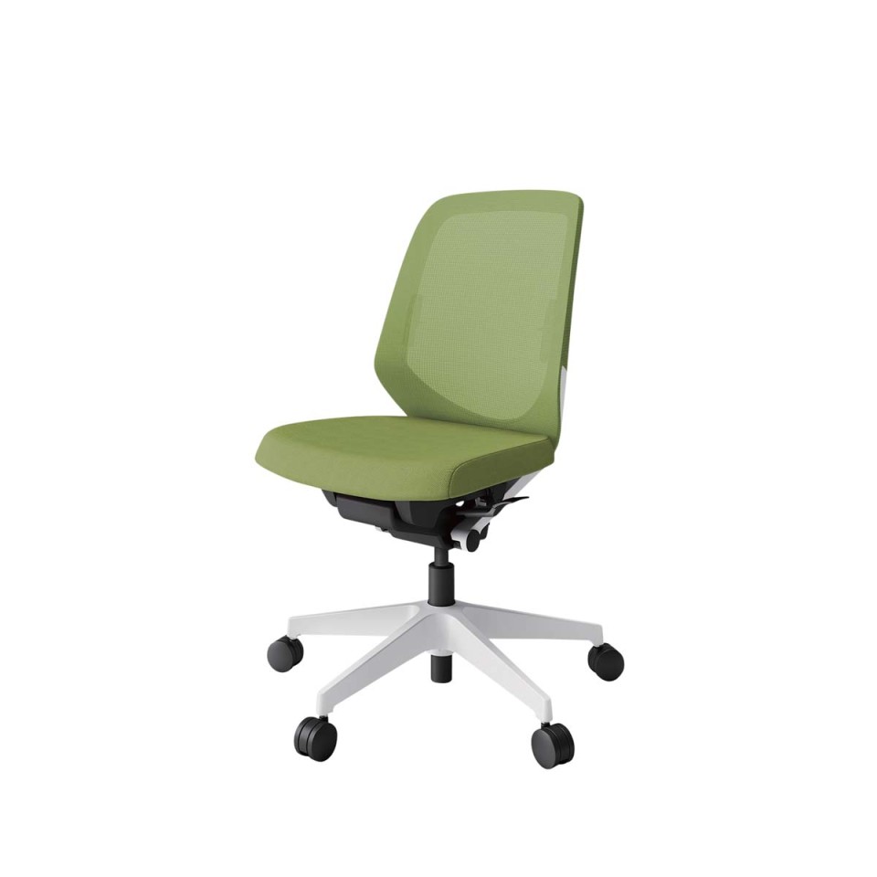 イトーキ オフィスチェア 完成日 組立不要 ノートチェア プレーンメッシュバック ローバック 肘なし ランバーサポート付 ハンガーなし ナイロン双輪キャスター KJ-160JV-W9Q7