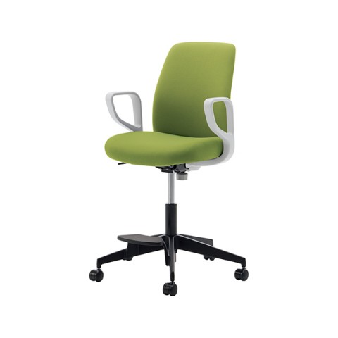 コクヨ オフィスチェア 完成日 組立不要 オプティ ハイタイプ ローバック サークル肘 ブラック樹脂脚 本体ホワイトグレー 背座同色 ウレタン双輪キャスター C02-F152CU-E1Q4Q41