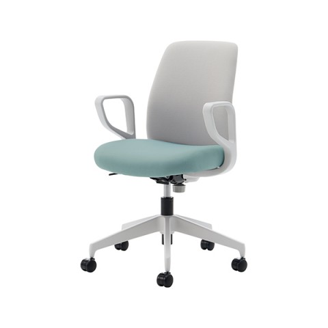 コクヨ オフィスチェア 完成日 組立不要 オプティ ロータイプ ローバック サークル肘 ホワイトグレー樹脂脚 本体ホワイトグレー 背座別色 ウレタン双輪キャスター C02-W152CU-E138E21