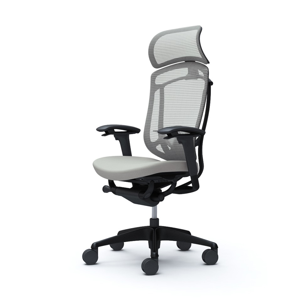 オカムラ オフィスチェア 完成日 組立不要 コンテッサセコンダ エクストラハイバック 大型固定ヘッドレスト クッション アジャストアーム ブラックフレーム ブラックボディ ランバー付 ハンガー無 ウレタンキャスター CC87ZS-FPC3