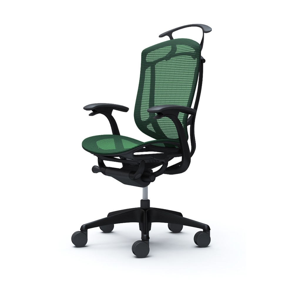 オカムラ オフィスチェア 完成日 組立不要 コンテッサセコンダ ハイバック 5本脚 デザインアーム メッシュ ブラックフレーム ブラックボディ ランバー無 ハンガー付 ウレタンキャスター CC42ZR-FPH5