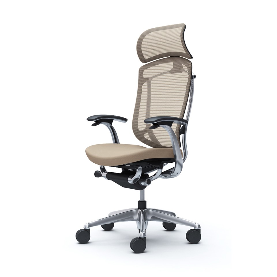 オカムラ オフィスチェア 完成日 組立不要 コンテッサセコンダ エクストラハイバック 大型固定ヘッドレスト クッション デザインアーム ポリッシュフレーム ブラックボディ ランバー無 ハンガー無 ウレタンキャスター CC47XR-FPC7