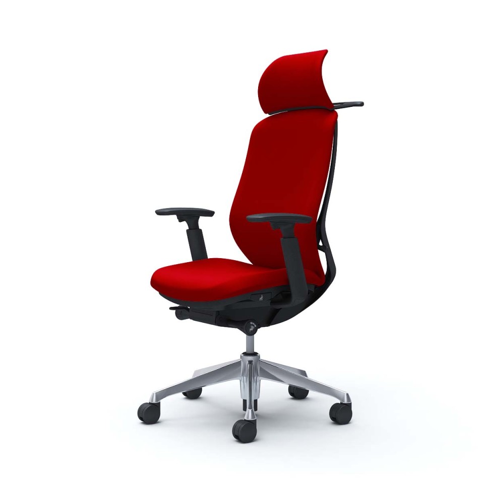 オカムラ オフィスチェア 完成日 組立不要 シルフィー エクストラハイバック クッションタイプ アジャストアーム付 ブラックボディ アルミポリッシュ脚  ハンガー付 ウレタンキャスター C68DER-FSF9