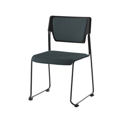 イトーキ ミーティングチェア・多目的チェア 完成日 組立不要 エレック 背パッド付 脚フレームカラー(ブラック) シェルカラー(ブラック) 抗ウイルス加工布地張り KLC-620PVT1T1W2