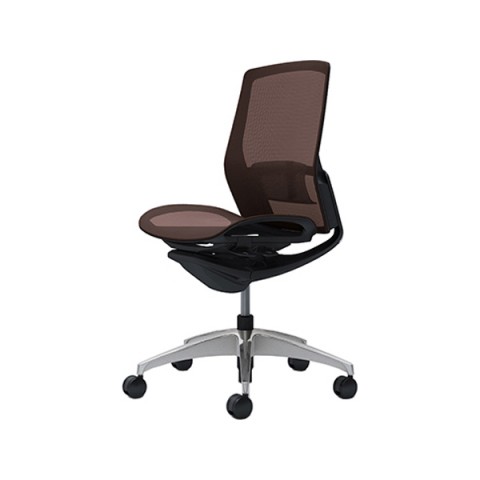 オカムラ オフィスチェア 完成日 組立不要 フィノラ ミドルバック 肘なし 座メッシュ ブラックパネル ブラックボディ ポリッシュ脚 ランバーサポート付 C731ES-F1E8