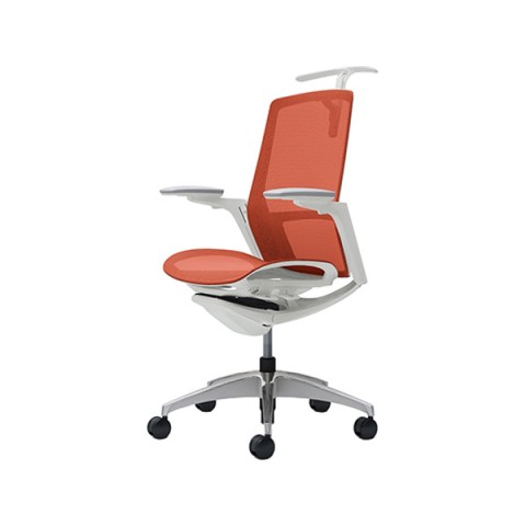 オカムラ オフィスチェア 完成日 組立不要 フィノラ ハイバック アジャストアーム 座メッシュ ホワイトパネル ホワイトボディ ポリッシュ脚 ハンガー付 C786GW-F1F8