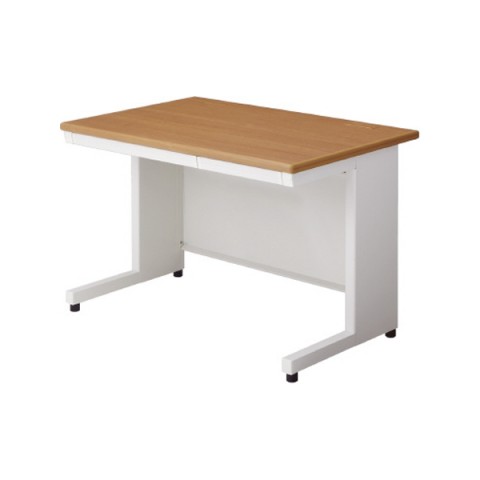 プラス オフィスデスク 完成日 組立不要 リード 平机 L字脚 引出し付 D700 LE-117H 678-733