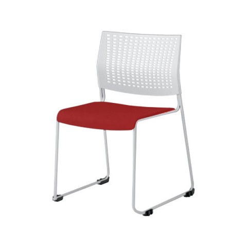 オカムラ ミーティングチェア・多目的チェア 完成日 組立不要 ケッテ 背パッドなし ホワイトフレーム ホワイトシェル プレーンニット 8105YB-FSF9