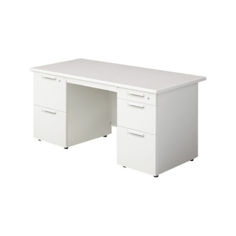 プラス オフィスデスク 完成日 組立不要 リード 両袖机 2段袖×D-3段袖 D700 LE-157D-32 678-641