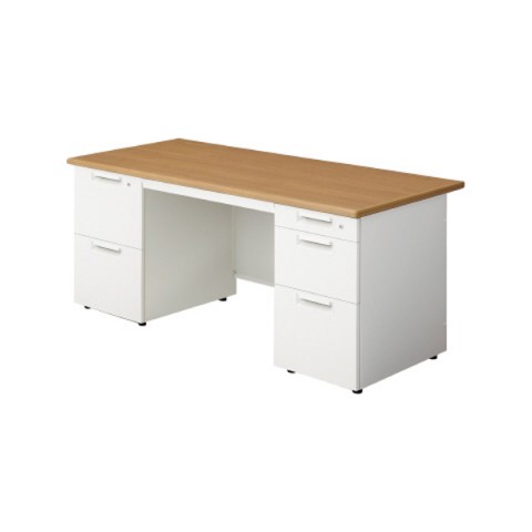 プラス オフィスデスク 完成日 組立不要 リード 両袖机 2段袖×D-3段袖 D700 LE-167D-32 678-768