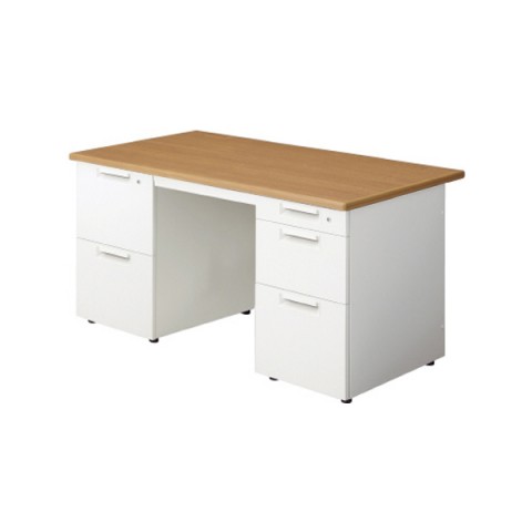 プラス オフィスデスク 完成日 組立不要 リード 両袖机 2段袖×D-3段袖 D700 LE-147D-32 678-770