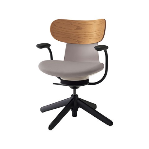 コクヨ オフィスチェア 完成日 組立不要 イングライフ 肘付 背合板タイプ ナイロン脚先(4本脚) 背カラー:ミディアムアッシュ C05-B11CGL-MAMA731