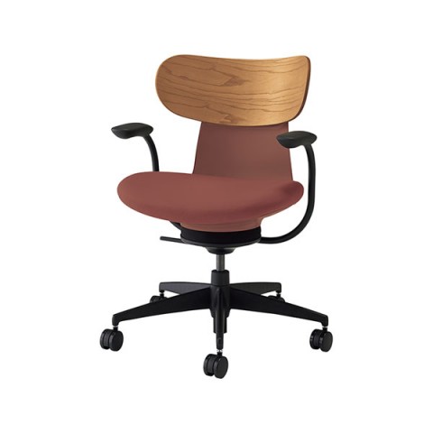 コクヨ オフィスチェア 完成日 組立不要 イングライフ 肘付 背合板タイプ 5本脚 ポリウレタン巻きキャスター 背カラー:ミディアムアッシュ C05-B11CGU-AJAJ731