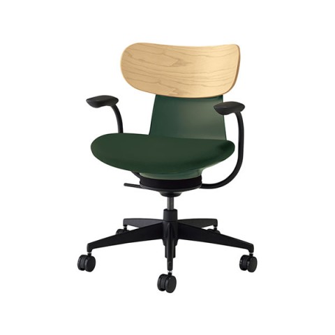 コクヨ オフィスチェア 完成日 組立不要 イングライフ 肘付 背合板タイプ 5本脚 ポリウレタン巻きキャスター 背カラー:ホワイトアッシュ C05-B11CGU-Q6Q6701