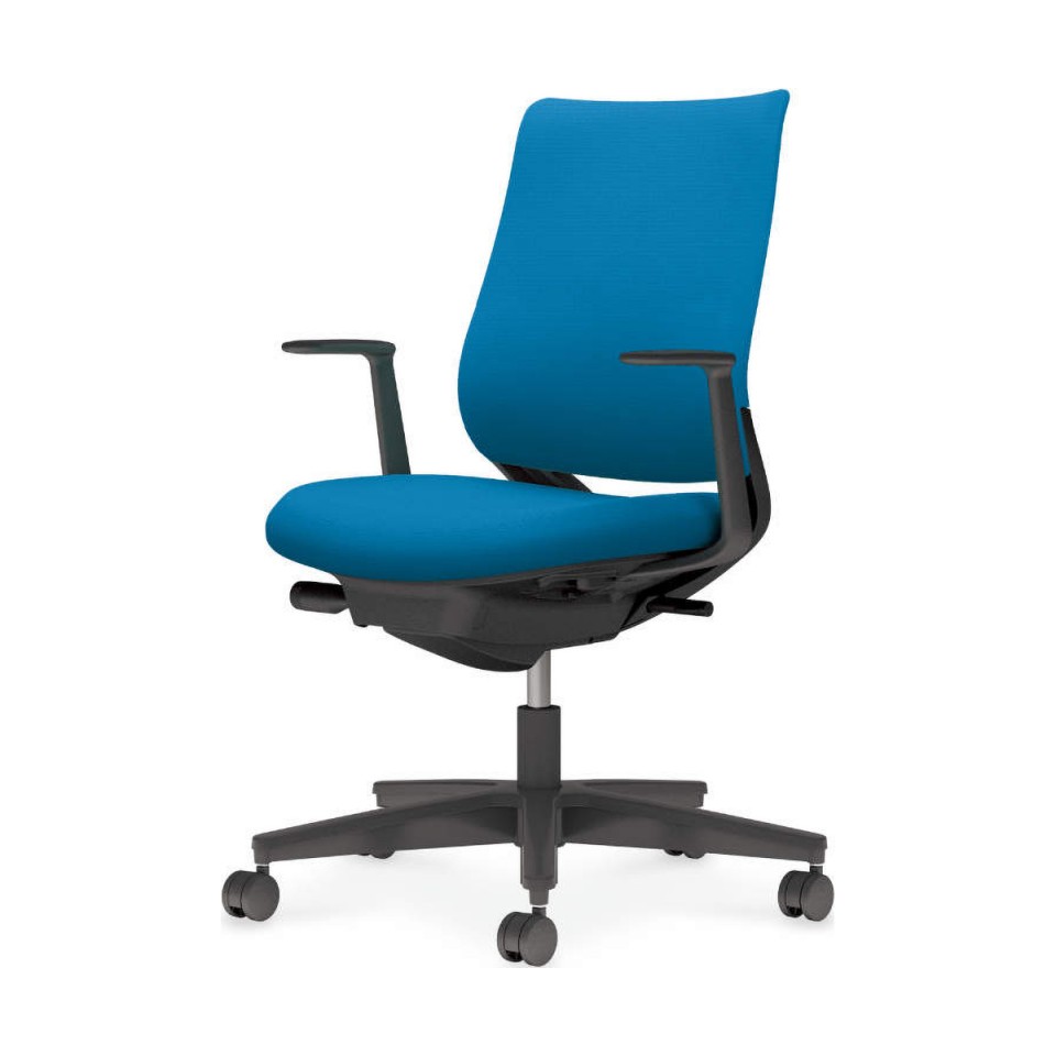 コクヨ オフィスチェア 完成日 組立不要 ミトラ 2 ファブリックタイプ スタンダードバック ブラック脚 L字肘 ブラック ナイロンキャスター C04-B190CW-BKT4T41