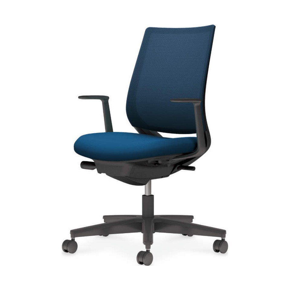 コクヨ オフィスチェア 完成日 組立不要 ミトラ 2 メッシュタイプ スタンダードバック ブラック脚 L字肘 ブラック ナイロンキャスター C04-B190MW-BKT6T61