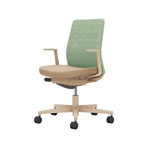 コクヨ オフィスチェア 完成日 組立不要 モネット 背クッションタイプ 背座別色(背色選択タイプ)ベージュ脚 本体:ソフトベージュ L型肘 ナイロンキャスター C03-Z210W-Z1K2HX1