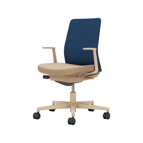 コクヨ オフィスチェア 完成日 組立不要 モネット 背クッションタイプ 背座別色(背色選択タイプ)ベージュ脚 本体:ソフトベージュ L型肘 ナイロンキャスター C03-Z210W-Z1KT7X1