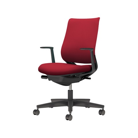 コクヨ オフィスチェア 完成日 組立不要 ミトラ 2 ファブリックタイプ スタンダードバック ブラック脚 L字肘 ブラック ポリウレタン巻きキャスター C04-B190CU-BKA8A81