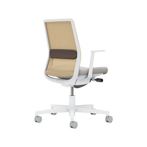 コクヨ オフィスチェア 完成日 組立不要 モネット 背メッシュタイプ セレクトカラー(背座別色)ホワイト脚 本体:ホワイトグレー 座:ライトグレー L型肘 ランバーサポートあり ポリウレタン巻きキャスター C03-W112U-WE2YKM61