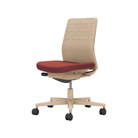 コクヨ オフィスチェア 完成日 組立不要 モネット 背クッションタイプ 背座別色(座色選択タイプ)ベージュ脚 本体:ソフトベージュ 背:ソフトベージュ 肘なし ポリウレタン巻きキャスター C03-Z200U-ZAG1KX1