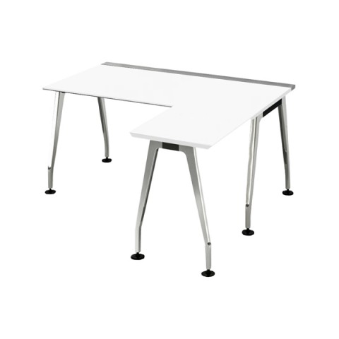 コクヨ オフィスデスク 完成日 組立不要 サイビ スタンダードテーブル+拡張天板 天板色(ホワイト) ポリッシュ脚 天板奥行 D700用 DSX-E16714-PMPAW3