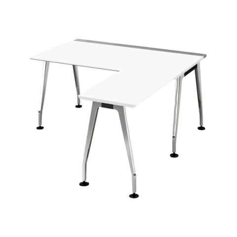 コクヨ オフィスデスク 完成日 組立不要 サイビ スタンダードテーブル+拡張天板 天板色(ホワイト) ポリッシュ脚 天板奥行 D800用 DSX-E16816-PMPAW3