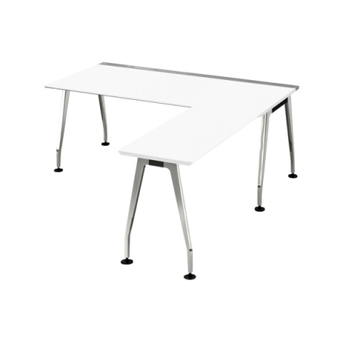 コクヨ オフィスデスク 完成日 組立不要 サイビ スタンダードテーブル+拡張天板 天板色(ホワイト) ポリッシュ脚 天板奥行 D800用 DSX-E18818-PMPAW3