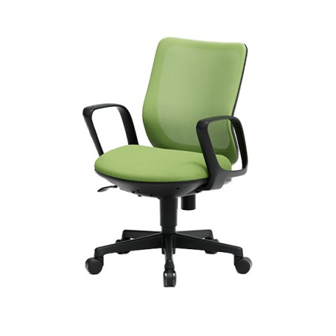 アイコ オフィスチェア  OA-3200 ローバックサークル肘タイプ ブラックシェル OA-3215B-FBJ(FG3)YGN