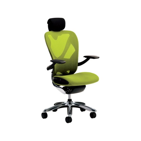 イナバ オフィスチェア 完成日 組立不要 エクセア ヘッドレスト付タイプ フレーム色ポリッシュ ヘッドレスト(Xグレー) XAIR 026 SS1026