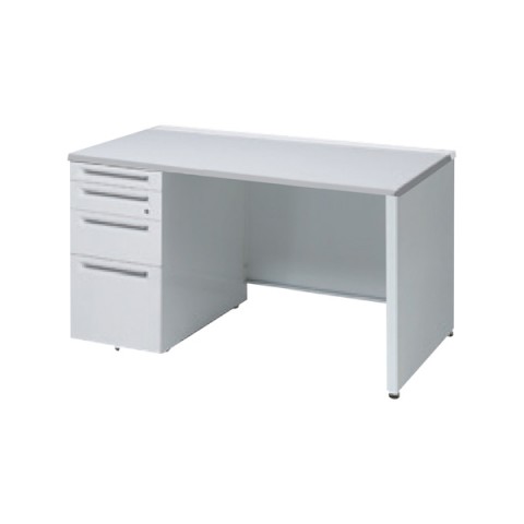 オカムラ オフィスデスク 完成日 組立不要 アドバンス 片袖机 パネル脚(シリンダー錠)4段袖 中央引き出し無 標準タイプ 左袖 3V1DEK-MK28