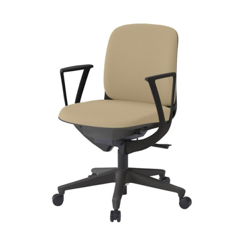 イトーキ オフィスチェア 完成日 組立不要 トルテUチェア スタンダードカラータイプ ローバック ループ肘付 ビニールレザー張り ナイロン双輪キャスター KJ-326DL-T1K6