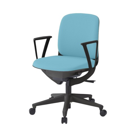 イトーキ オフィスチェア 完成日 組立不要 トルテUチェア スタンダードカラータイプ ローバック ループ肘付 ビニールレザー張り 抵抗付ウレタン双輪キャスター KJ-326DLM-T1S4