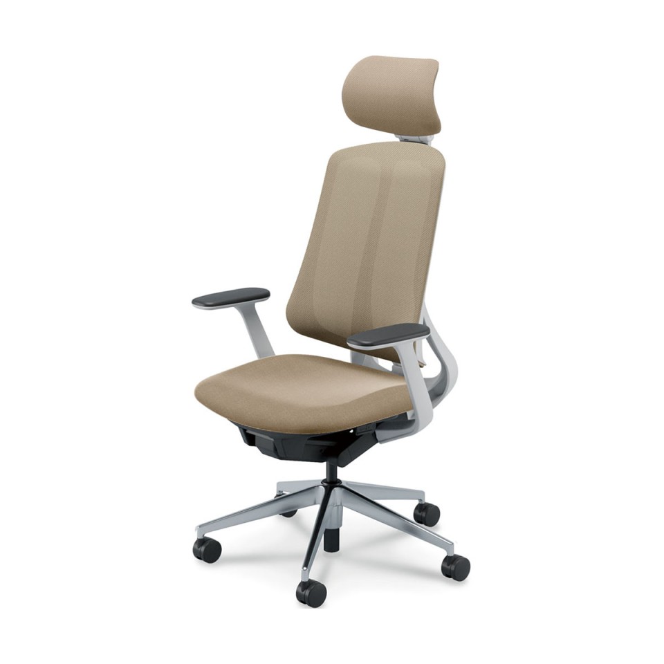 ウチダ オフィスチェア 完成日 組立不要 リーフレク スタンダード張地タイプ エクストラハイバック  ホワイトフレーム ランバーサポート無 T型肘  ナイロンキャスター アルミ脚ポリッシュ RA-410WPTAPA 5-378-7432