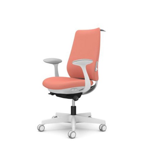 オカムラ オフィスチェア 完成日 組立不要 ポータム スタンダードバック 背クッションタイプ デザインアーム フレーム・脚カラー:ホワイト ウレタンキャスター ハンガー有 ランバーサポート有 張材:リネット CF24ZZ-FRU9