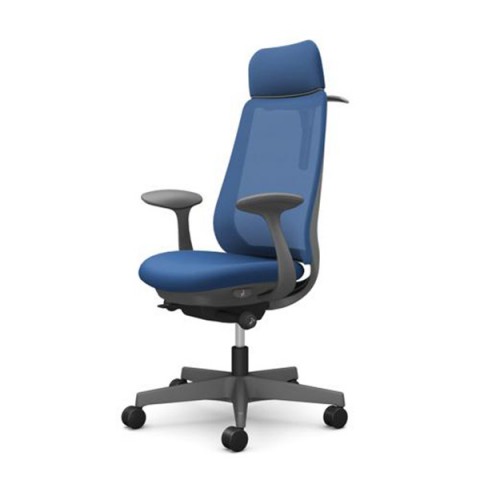 オカムラ オフィスチェア 完成日 組立不要 ポータム エクストラスタンダードバック 背メッシュタイプ デザインアーム フレームカラー・脚カラー:ダークグレー ナイロンキャスター ハンガー有 張材:プレーン CF26XA-FKB3