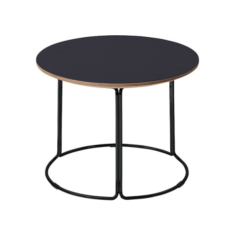 コクヨ ミーティングテーブル 完成日 組立不要 CK-750 リノリウム天板 塗装脚(ブラック) 天板サイズ:φ450 高さ:335mm T75-B11L-F661