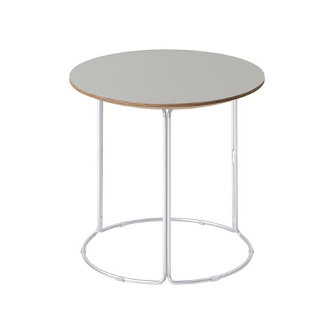 コクヨ ミーティングテーブル 完成日 組立不要 CK-750 リノリウム天板 メッキ脚 天板サイズ:φ450 高さ:430mm T75-M13L-F751