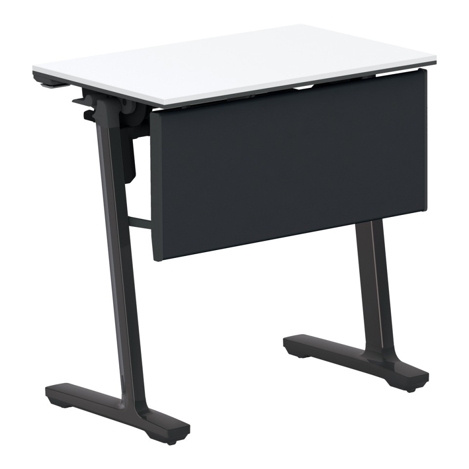 コクヨ ミーティングテーブル 完成日 組立不要 カーム フラップテーブル(樹脂パネル付タイプ) 天板フラップ式 棚付 脚カラー:ブラック KT-PJS147E6CPAWNN