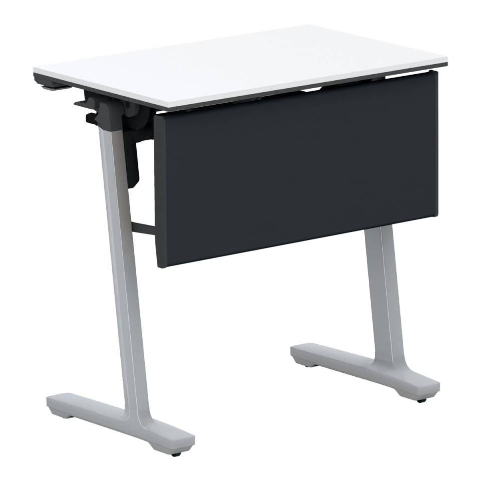 コクヨ ミーティングテーブル 完成日 組立不要 カーム フラップテーブル(樹脂パネル付タイプ) 天板フラップ式 棚付 脚カラー:フラットシルバー KT-PJS147P81PAWNN