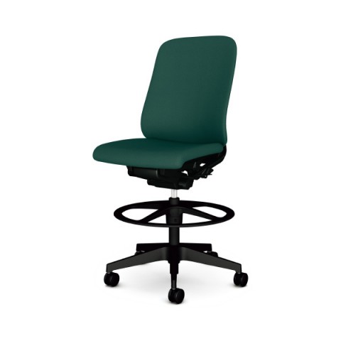 プラス オフィスチェア 完成日 組立不要 レナ ハイタイプ/樹脂脚 肘なし 背クッション フレーム:ブラック KC-RN66SKL 782-262