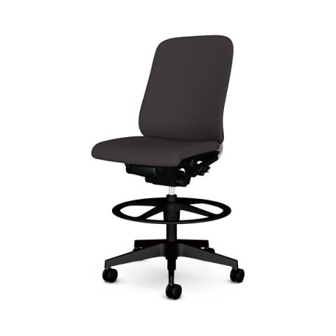 プラス オフィスチェア 完成日 組立不要 レナ ハイタイプ/樹脂脚 肘なし 背クッション フレーム:ライトグレー KC-RN06SKL 782-338