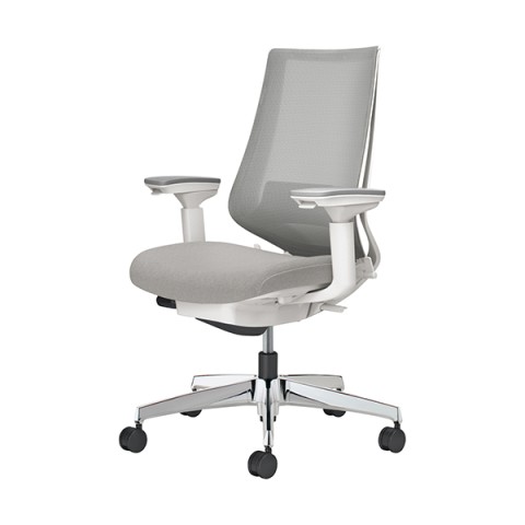 コクヨ オフィスチェア 完成日 組立不要 デュオラ2 メッシュタイプ ハイバック 可動肘 アルミポリッシュ脚 ランバーサポートあり 本体:ホワイトグレー キャスター:ナイロン C08-P232MW-WE3E31