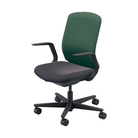 ウチダ オフィスチェア 完成日 組立不要 カリッサ 2 クロスタイプ ブラックフレーム キャスター:ナイロン L型肘 ツートンタイプ(座ダークグレイ) CR2A-211CBB-L PA 5-371-11BJ