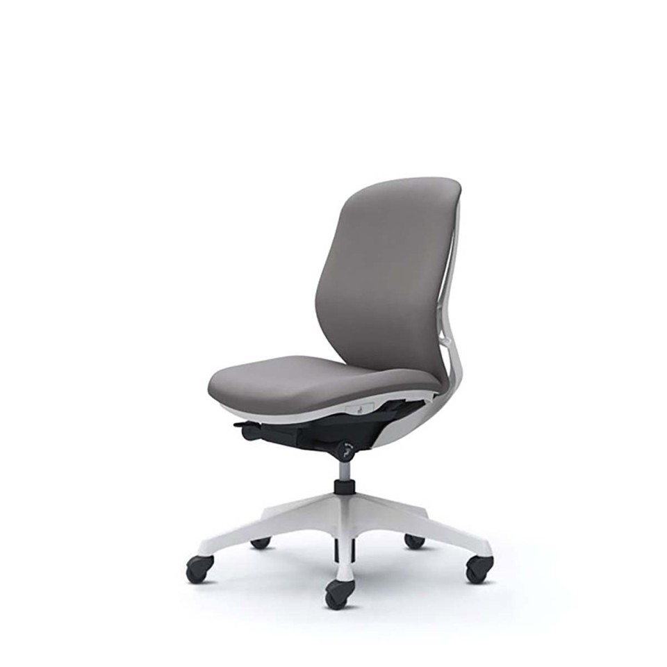 オカムラ オフィスチェア 完成日 組立不要 シルフィー ローバック クッション(インターロック)タイプ 肘なし ホワイトボディ 樹脂脚 ゴムキャスター C633VW-FXW1