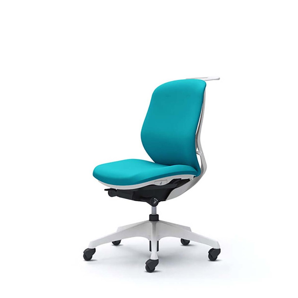 オカムラ オフィスチェア 完成日 組立不要 シルフィー ローバック クッションタイプ 肘なし ホワイトボディ 樹脂脚  ハンガー付 ゴムキャスター C634VW-FSG6