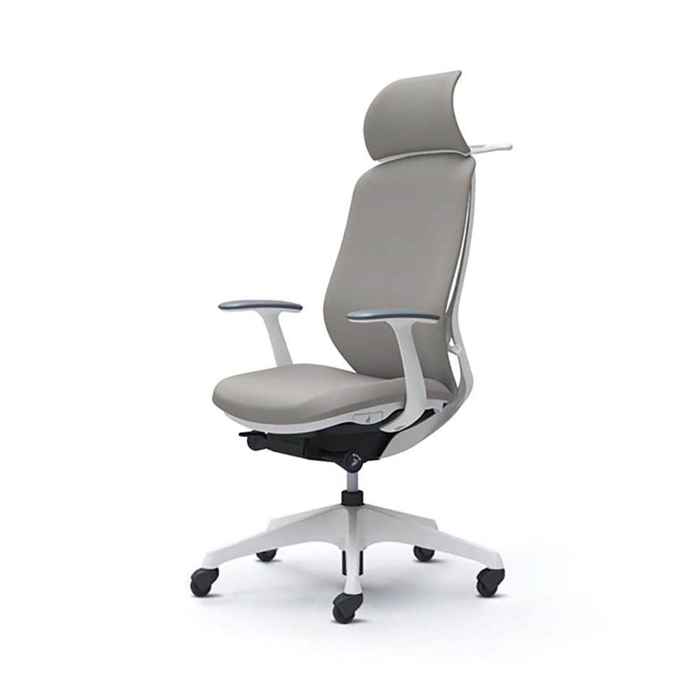 オカムラ オフィスチェア 完成日 組立不要 シルフィー エクストラハイバック クッションタイプ デザインアーム付 ホワイトボディ 樹脂脚  ハンガー付 ゴムキャスター C64DVW-FSG3