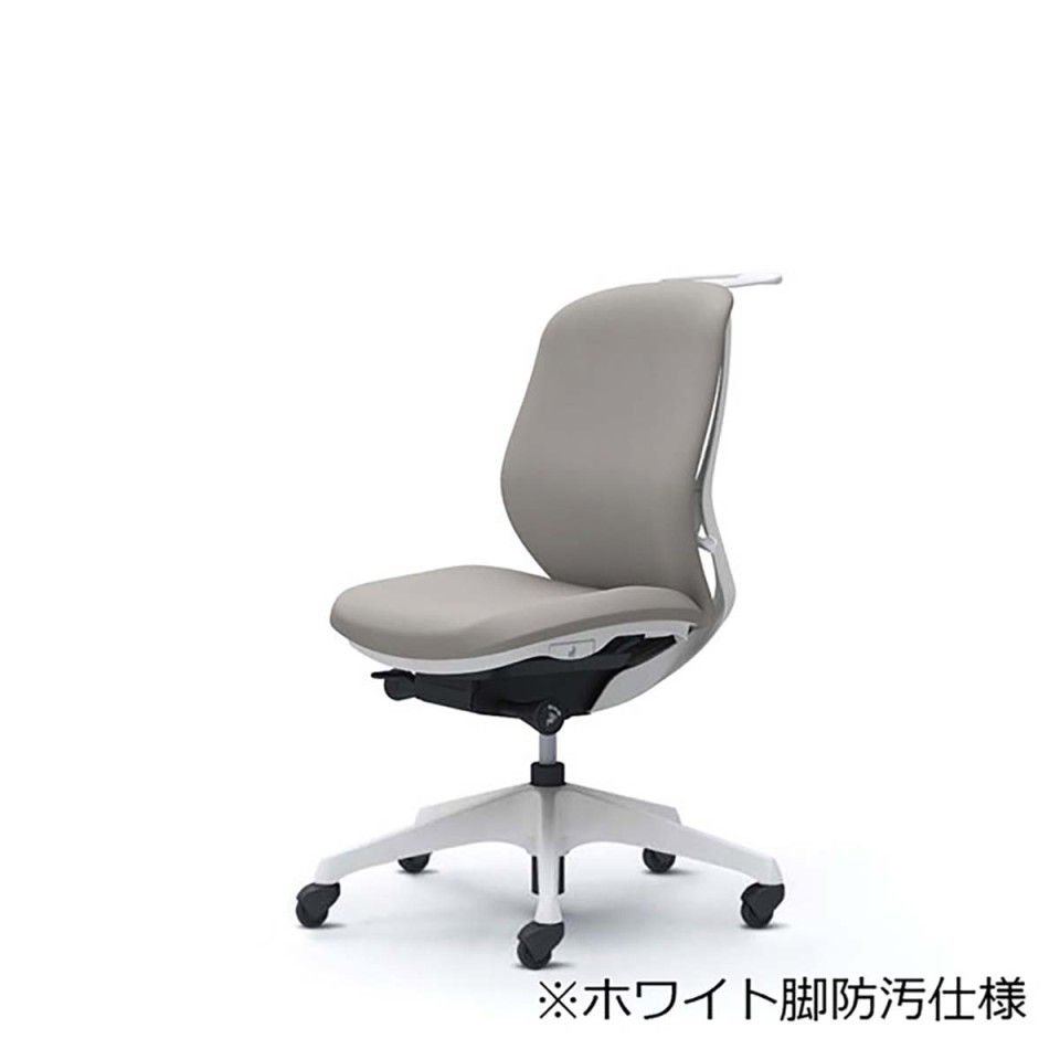 オカムラ オフィスチェア 完成日 組立不要 シルフィー ローバック クッションタイプ 肘なし ホワイトボディ 樹脂脚(防汚仕様)  ハンガー付 ゴムキャスター C634VG-FSG3